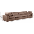 Meridian Furniture Comfy Brown Vegan Leather 4-Pc. Modular Sofa