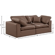 Meridian Furniture Comfy Brown Vegan Leather 2-Pc. Modular Sofa