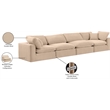 Meridian Furniture Comfy Beige Velvet 4-Pc. Modular Sofa