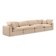Meridian Furniture Comfy Beige Velvet 4-Pc. Modular Sofa