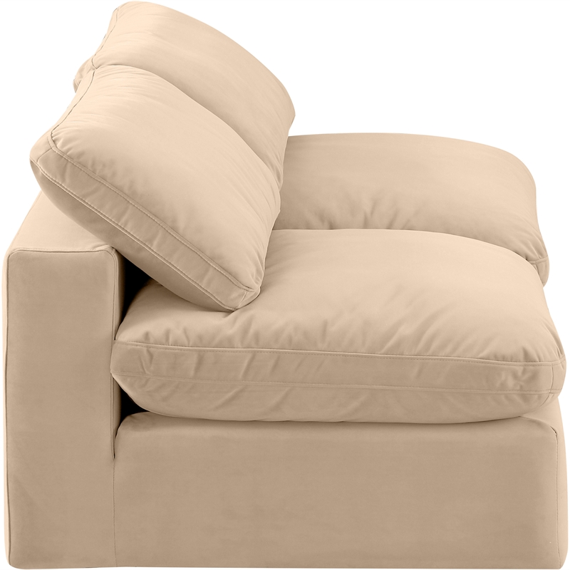 Meridian Furniture Comfy Beige Velvet 2-Pc. Modular Sofa
