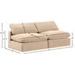 Meridian Furniture Comfy Beige Velvet 2-Pc. Modular Sofa