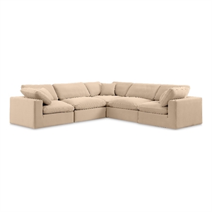 Meridian Furniture Comfy Beige Velvet 5-Pc. Modular Sectional