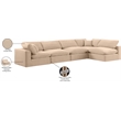 Meridian Furniture Comfy Beige Velvet 5-Pc. Modular Sectional
