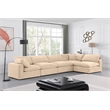 Meridian Furniture Comfy Beige Velvet 5-Pc. Modular Sectional
