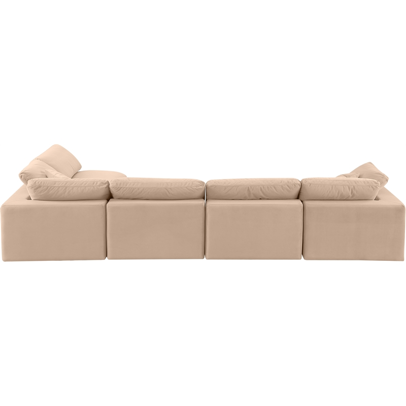 Meridian Furniture Comfy Beige Velvet 5-Pc. Modular Sectional