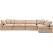 Meridian Furniture Comfy Beige Velvet 5-Pc. Modular Sectional