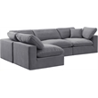 Meridian Furniture Comfy Grey Velvet 4-Pc. Modular Sectional
