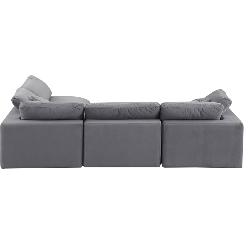 Meridian Furniture Comfy Grey Velvet 4-Pc. Modular Sectional