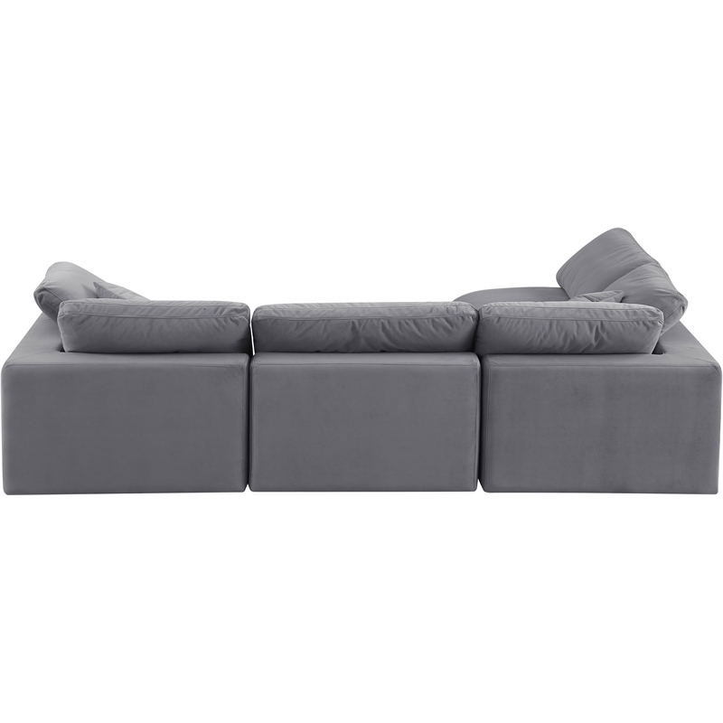 Meridian Furniture Comfy Grey Velvet 4-Pc. Modular Sectional