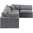 Meridian Furniture Comfy Grey Velvet 4-Pc. Modular Sectional
