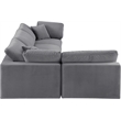 Meridian Furniture Comfy Grey Velvet 4-Pc. Modular Sectional