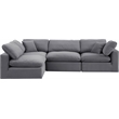 Meridian Furniture Comfy Grey Velvet 4-Pc. Modular Sectional