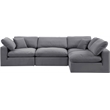 Meridian Furniture Comfy Grey Velvet 4-Pc. Modular Sectional