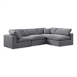 Meridian Furniture Comfy Grey Velvet 4-Pc. Modular Sectional
