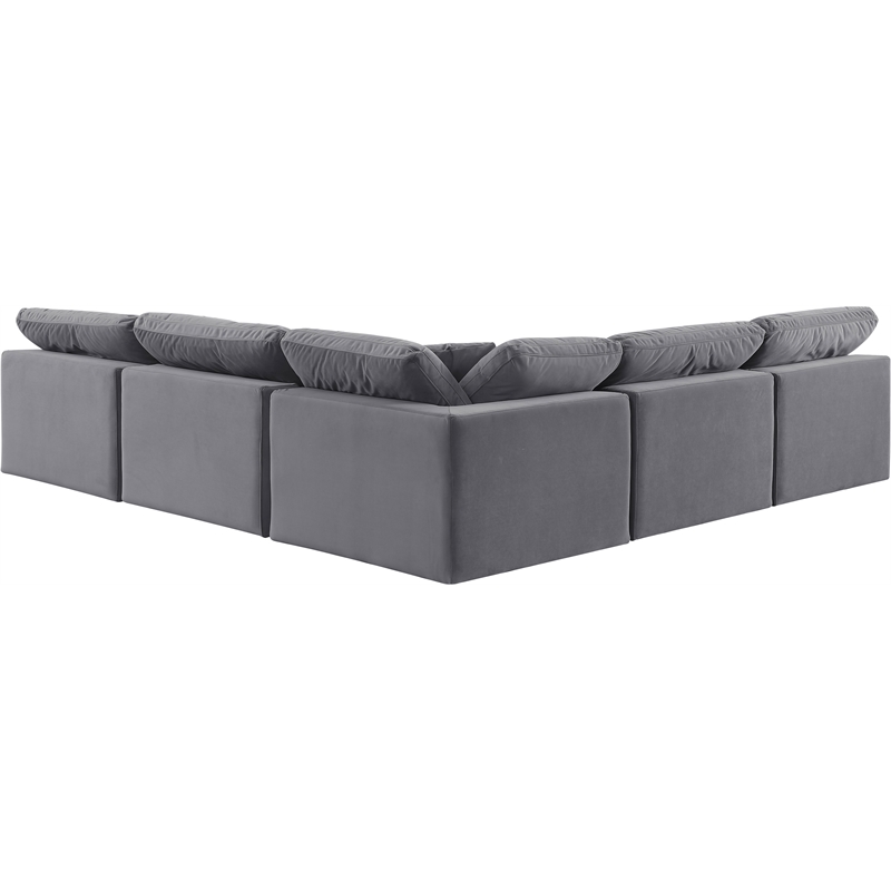 Meridian Furniture Comfy Grey Velvet 5-Pc. Modular Sectional