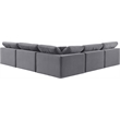 Meridian Furniture Comfy Grey Velvet 5-Pc. Modular Sectional