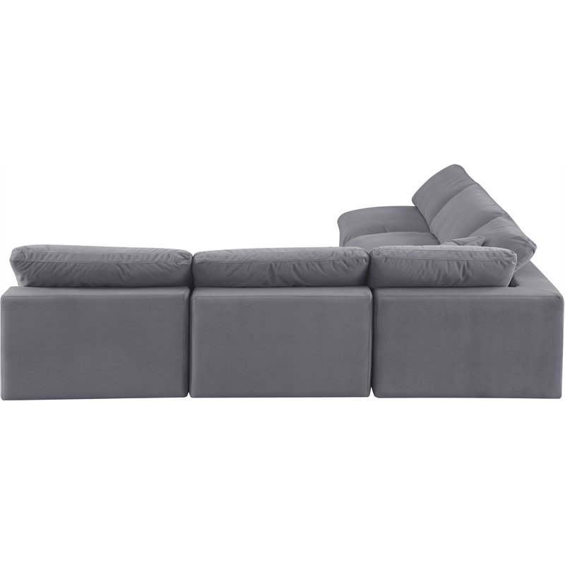 Meridian Furniture Comfy Grey Velvet 5-Pc. Modular Sectional