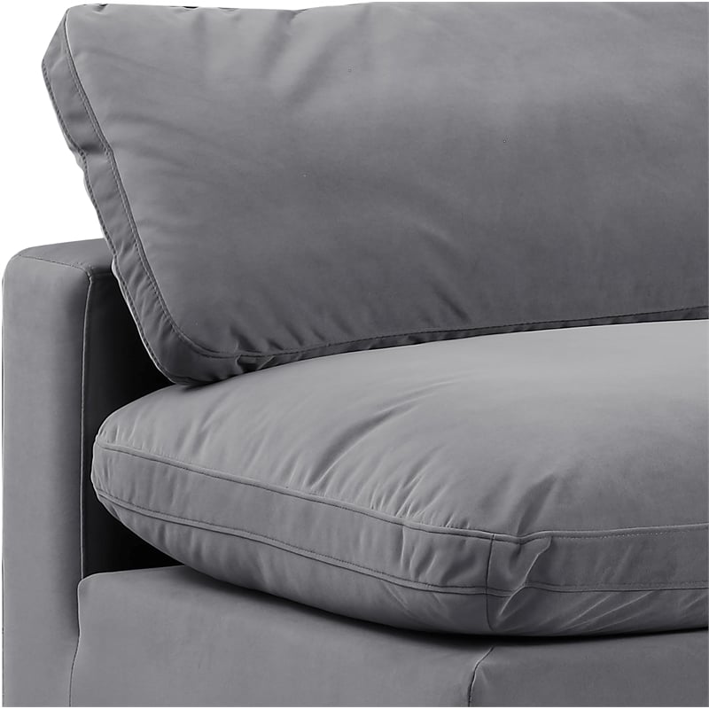 Meridian Furniture Comfy Grey Velvet 5-Pc. Modular Sectional