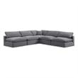 Meridian Furniture Comfy Grey Velvet 5-Pc. Modular Sectional