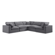 Meridian Furniture Comfy Grey Velvet 5-Pc. Modular Sectional