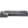 Meridian Furniture Comfy Grey Velvet 5-Pc. Modular Sectional