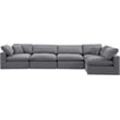 Meridian Furniture Comfy Grey Velvet 5-Pc. Modular Sectional