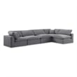 Meridian Furniture Comfy Grey Velvet 5-Pc. Modular Sectional
