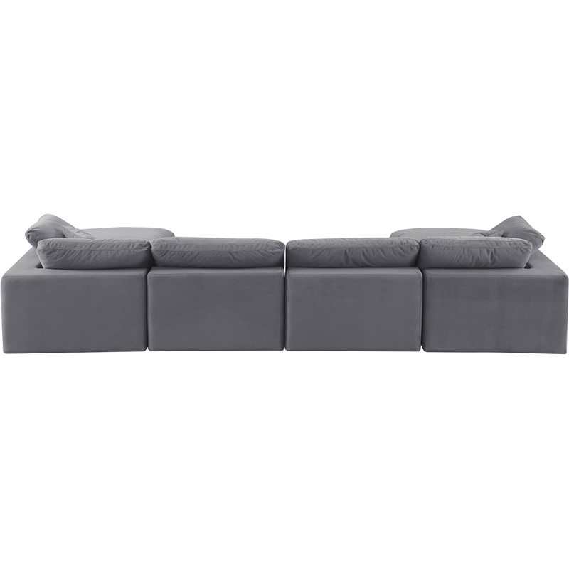 Meridian Furniture Comfy Grey Velvet 6-Pc. Modular Sectional