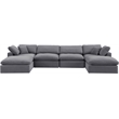 Meridian Furniture Comfy Grey Velvet 6-Pc. Modular Sectional