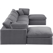 Meridian Furniture Comfy Grey Velvet 6-Pc. Modular Sectional