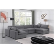 Meridian Furniture Comfy Grey Velvet 6-Pc. Modular Sectional