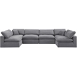 Meridian Furniture Comfy Grey Velvet 6-Pc. Modular Sectional
