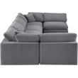 Meridian Furniture Comfy Grey Velvet 6-Pc. Modular Sectional