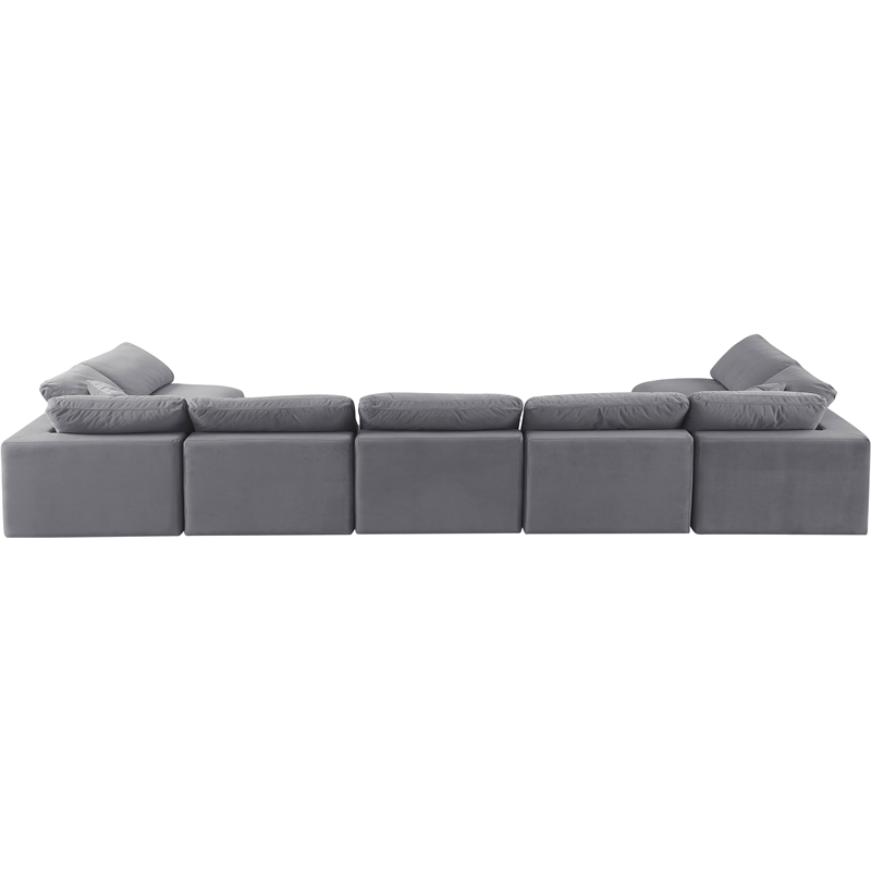 Meridian Furniture Comfy Grey Velvet 7-Pc. Modular Sectional