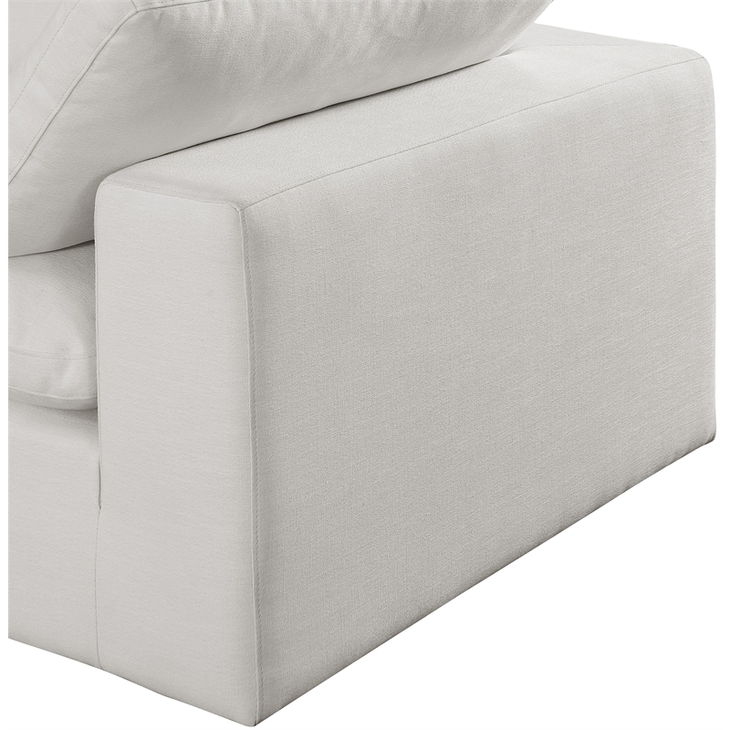 Meridian Furniture Comfy Cream Linen Textured Fabric 4-Pc. Modular Sofa