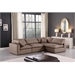 Meridian Furniture Comfy Brown Vegan Leather 4-Pc. Modular Sectional