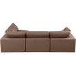 Meridian Furniture Comfy Brown Vegan Leather 4-Pc. Modular Sectional
