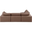 Meridian Furniture Comfy Brown Vegan Leather 4-Pc. Modular Sectional