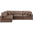 Meridian Furniture Comfy Brown Vegan Leather 4-Pc. Modular Sectional
