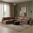 Meridian Furniture Comfy Brown Vegan Leather 5-Pc. Modular Sectional