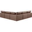 Meridian Furniture Comfy Brown Vegan Leather 5-Pc. Modular Sectional