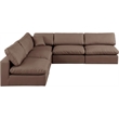 Meridian Furniture Comfy Brown Vegan Leather 5-Pc. Modular Sectional