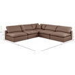 Meridian Furniture Comfy Brown Vegan Leather 5-Pc. Modular Sectional