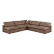 Meridian Furniture Comfy Brown Vegan Leather 5-Pc. Modular Sectional