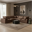 Meridian Furniture Comfy Brown Vegan Leather 5-Pc. Modular Sectional