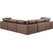 Meridian Furniture Comfy Brown Vegan Leather 5-Pc. Modular Sectional