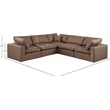 Meridian Furniture Comfy Brown Vegan Leather 5-Pc. Modular Sectional