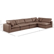 Meridian Furniture Comfy Brown Vegan Leather 5-Pc. Modular Sectional
