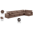 Meridian Furniture Comfy Brown Vegan Leather 5-Pc. Modular Sectional